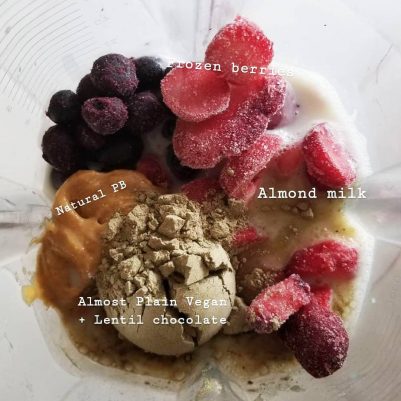 Almost Plain Vegan + Lentil (Chocolate) Protein Shake