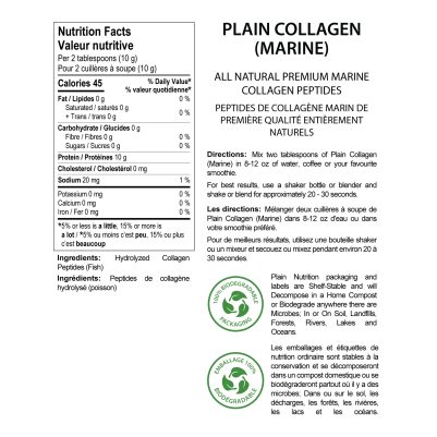 Plain Collagen (Marine) Nutrition Facts