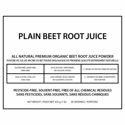 Plain Beet Root Juice (front label)