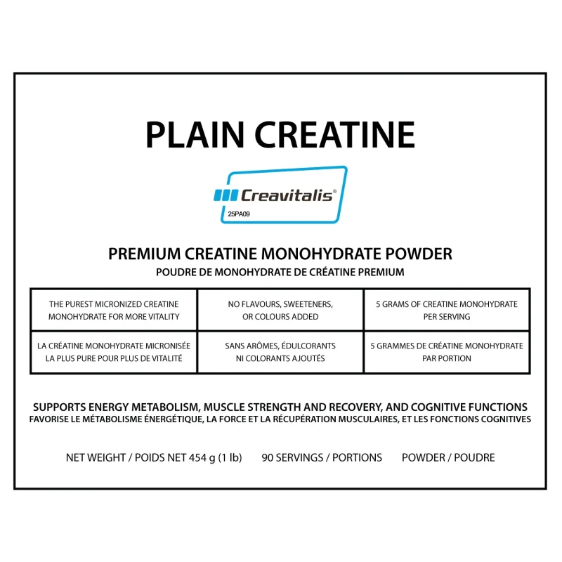 Plain Creatine (front label)