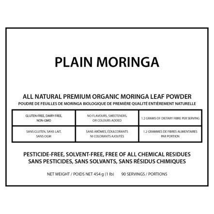 Plain Moringa (front label)