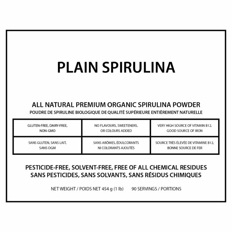 Plain Spirulina (front label)